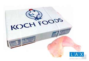 Contenedor de Cajas de pollo de 15 kgs de muslos con encuentro Koch Foods